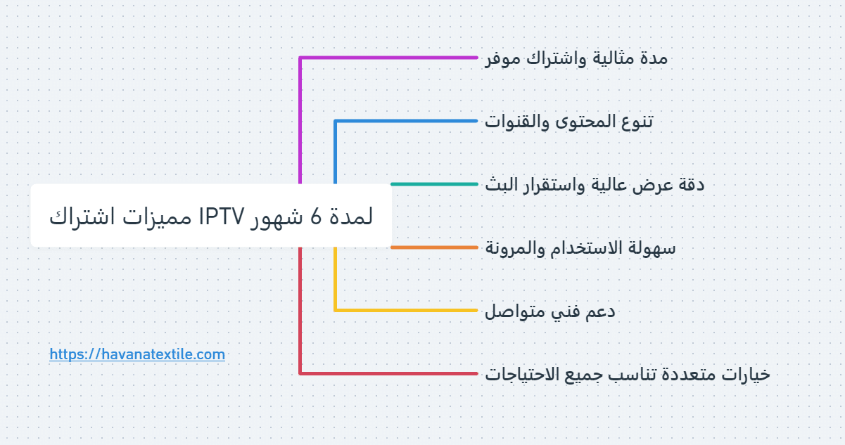 إنفوجرافيك يوضح مميزات الاشتراك في iptv 6 شهور
